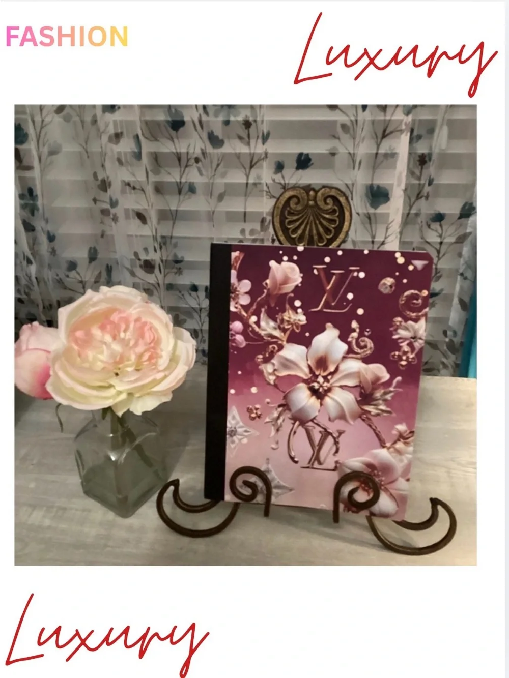 NOTEBOOK: Floral Logo w/LV Monogram, NWOT